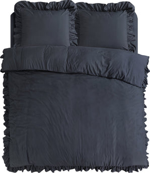 Dekbedovertrek Ruffles Antraciet
