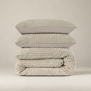 Dekbedovertrek Check Teddy Taupe