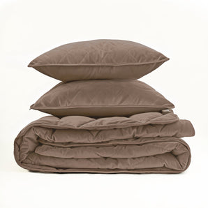 Dekbed Zonder Overtrek Velvet Taupe/Bruin