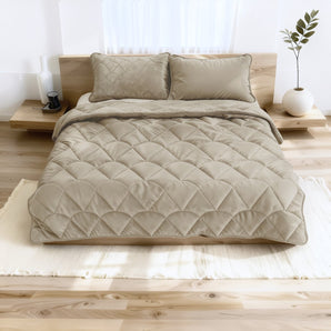 Dekbed Zonder Overtrek Velvet Taupe/Grijs