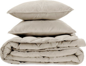 Dekbed Zonder Overtrek Velvet Taupe/Grijs