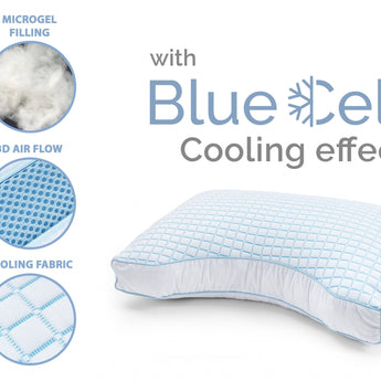 3D Blue Cell Tech Verkoelend Microgel Neksteun Kussen - Dromen & Wonen