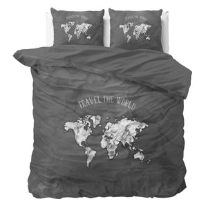 Dekbedovertrek Marble World Antraciet