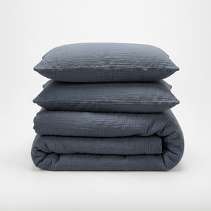 Mousseline Dekbedovertrek Donkerblauw