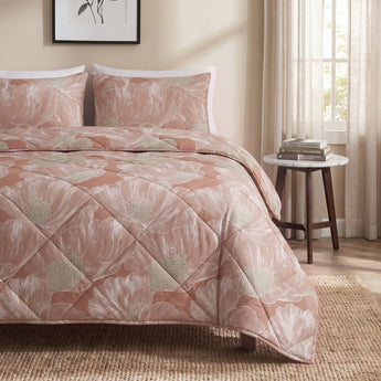 Lazy dekbed zonder overtrek katoen Veer terracotta tweepersoons