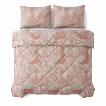 Lazy dekbed zonder overtrek katoen Veer terracotta tweepersoons