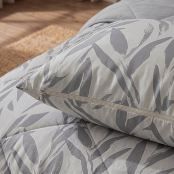 Lazy dekbed zonder overtrek katoen Garden Zen grijs tweepersoons