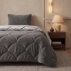 Dekbed Zonder Overtrek Teddy Velvet Taupe/Grijs