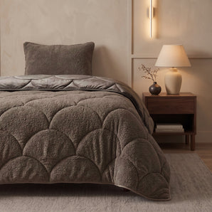 Dekbed Zonder Overtrek Teddy Velvet Taupe/Bruin