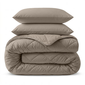 2 in 1 Dekbed zonder Overtrek Taupe