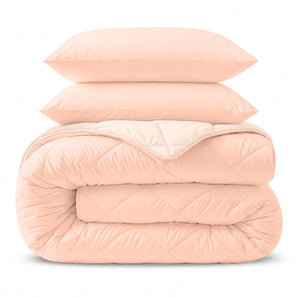 2 in 1 Omkeerbare Dekbed Peach