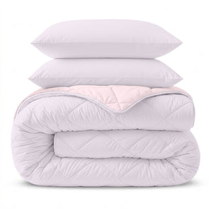 2 in 1 Omkeerbare Dekbed Lila/Roze