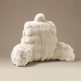 Bedrest Pompom Beige – Luxe Faux Fur Rugsteunkussen met Pompom (34x50 cm) - Dromen & Wonen