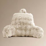 Bedrest Pompom Beige – Luxe Faux Fur Rugsteunkussen met Pompom (34x50 cm) - Dromen & Wonen