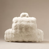 Bedrest Pompom Beige – Luxe Faux Fur Rugsteunkussen met Pompom (34x50 cm) - Dromen & Wonen