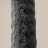Bodypillow Pompom Antraciet – Extra Lang & Luxe Sierkussen van Faux Fur (140 cm) - Dromen & Wonen