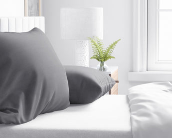 Dreamhouse Kussensloop - 2 Stuks - Flanel - Zacht - Antraciet - 60x70 - Dromen & Wonen