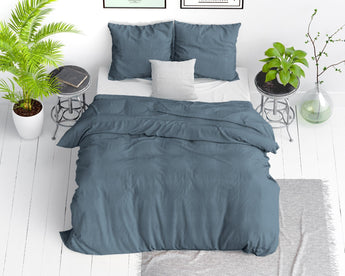 Dreamhouse Stone Washed Blauw Dekbedovertrek - Dromen & Wonen