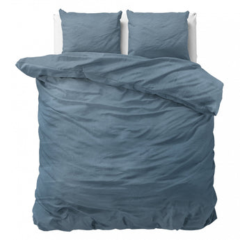 Dreamhouse Stone Washed Blauw Dekbedovertrek - Dromen & Wonen