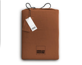 Dreamhouse Stone Washed Bruin Dekbedovertrek - Dromen & Wonen