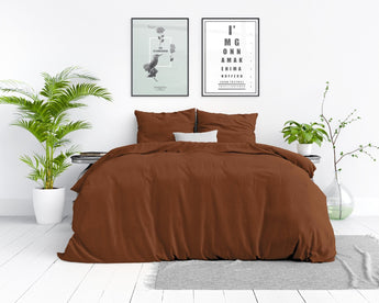 Dreamhouse Stone Washed Bruin Dekbedovertrek - Dromen & Wonen