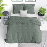 Dreamhouse Stone Washed Groen Dekbedovertrek - Dromen & Wonen