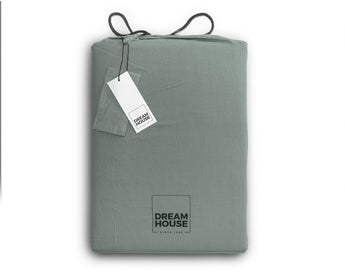 Dreamhouse Stone Washed Groen Dekbedovertrek - Dromen & Wonen