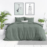 Dreamhouse Stone Washed Groen Dekbedovertrek - Dromen & Wonen