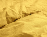 Dreamhouse Stone Washed Okergeel Dekbedovertrek - Dromen & Wonen