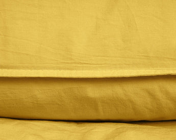 Dreamhouse Stone Washed Okergeel Dekbedovertrek - Dromen & Wonen