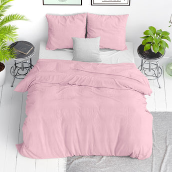 Dreamhouse Stone Washed Roze Dekbedovertrek - Dromen & Wonen