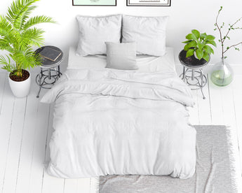 Dreamhouse Stone Washed Wit Dekbedovertrek - Dromen & Wonen