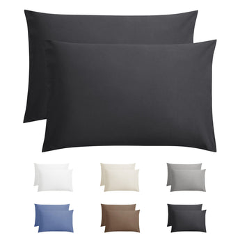 Kussensloop - 2 Stuks - 100% Katoen - Antraciet - 60x70 - Dromen & Wonen