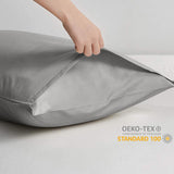 Kussensloop - 2 Stuks - 100% Katoen - Grijs - 60x70 - Dromen & Wonen