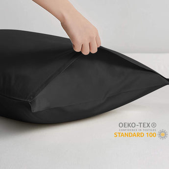 Kussensloop - 2 Stuks - 100% Katoen - Zwart - 60x70 - Dromen & Wonen