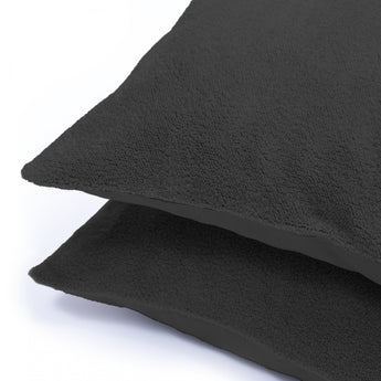 Kussensloop - 2 Stuks - Teddyfleece - Antraciet - 60x70 - Dromen & Wonen