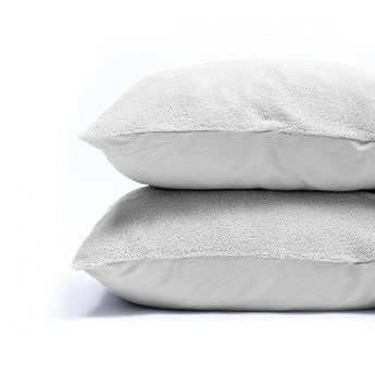 Kussensloop - 2 Stuks - Teddyfleece - Grijs - 60x70 - Dromen & Wonen