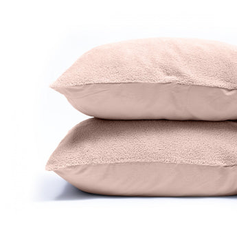 Kussensloop - 2 Stuks - Teddyfleece - Roze - 60x70 - Dromen & Wonen