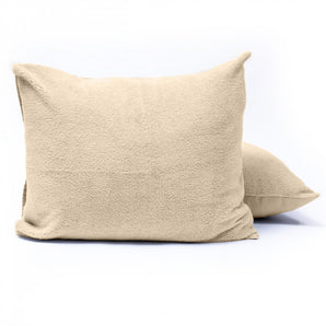 Kussensloop - 2 Stuks - Teddyfleece - Taupe - 60x70 - Dromen & Wonen