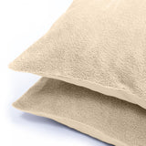Kussensloop - 2 Stuks - Teddyfleece - Taupe - 60x70 - Dromen & Wonen