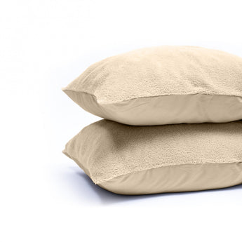 Kussensloop - 2 Stuks - Teddyfleece - Taupe - 60x70 - Dromen & Wonen