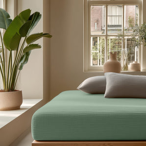 Mousseline Hoeslaken Groen