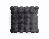 Pom Rabbit Fur Sierkussen Antraciet 50x50 cm – Zacht Imitatie Konijnenbont met Rits - Dromen & Wonen