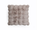 Pom Rabbit Fur Sierkussen Taupe/Roze 50x50 cm – Zacht Imitatie Konijnenbont met Rits - Dromen & Wonen