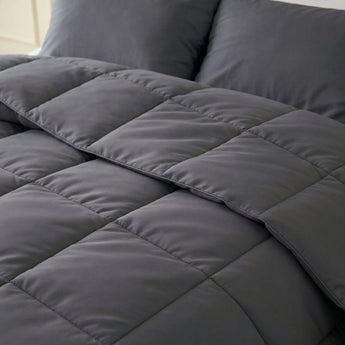 Primaviera Deluxe Dekbed en Overtrek in 1 – Perkal Hotel – Antraciet - Dromen & Wonen