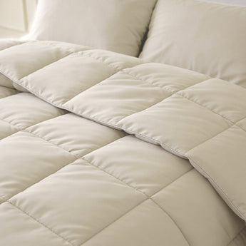 Primaviera Deluxe Dekbed en Overtrek in 1 – Perkal Hotel – Beige - Dromen & Wonen