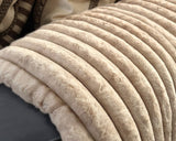 Rib Rabbit Fur Plaid Zand 150x200 cm – Luxe Imitatie Konijnenbont met Ribstructuur - Dromen & Wonen