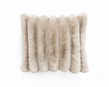 Rib Rabbit Fur Sierkussen Zand 50x50 cm – Zacht Imitatie Konijnenbont met Rits - Dromen & Wonen