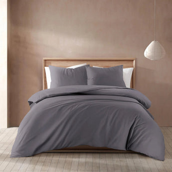 Sleeptime Basic Antraciet Dekbedovertrek - Dromen & Wonen