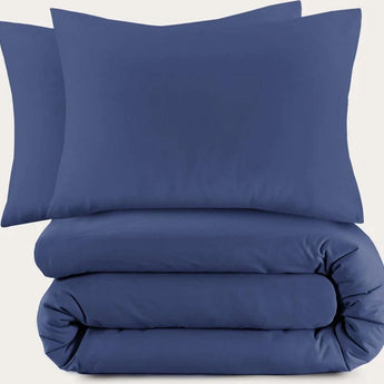 Sleeptime Basic Navy Blauw Dekbedovertrek - Dromen & Wonen